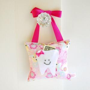 Girls Fairy Princess Tooth Fairy Pillow In Pink..