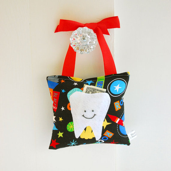 Spaceship Tooth Fairy Pillow For Boys